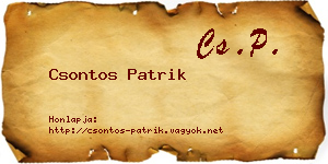Csontos Patrik névjegykártya